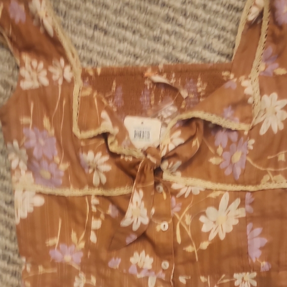 Free People Call Me Baby Blouse Meerkat Combo Size S - Picture 6 of 8